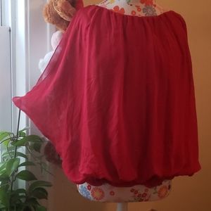 Blood Red polyester blouse
